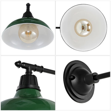 Wallace 12.25" Farmhouse Industrial Indoor/Outdoor Iron LED Victorian Arm Outdoor Sconce